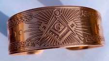 Masonic pure copper wristband large master ma...