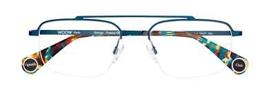 Eyeglasses Nylor Semi-Circle Metal Men WOOW Speak Out 1 Blue Petroleum