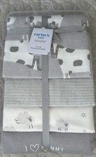 Carters Blanket Cow Print Baby Infant 4 Pack Receiving Blankets Neutral Cotton