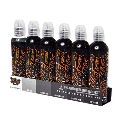 World Famous Charcoal Greywash Tattoo Ink Set 4oz