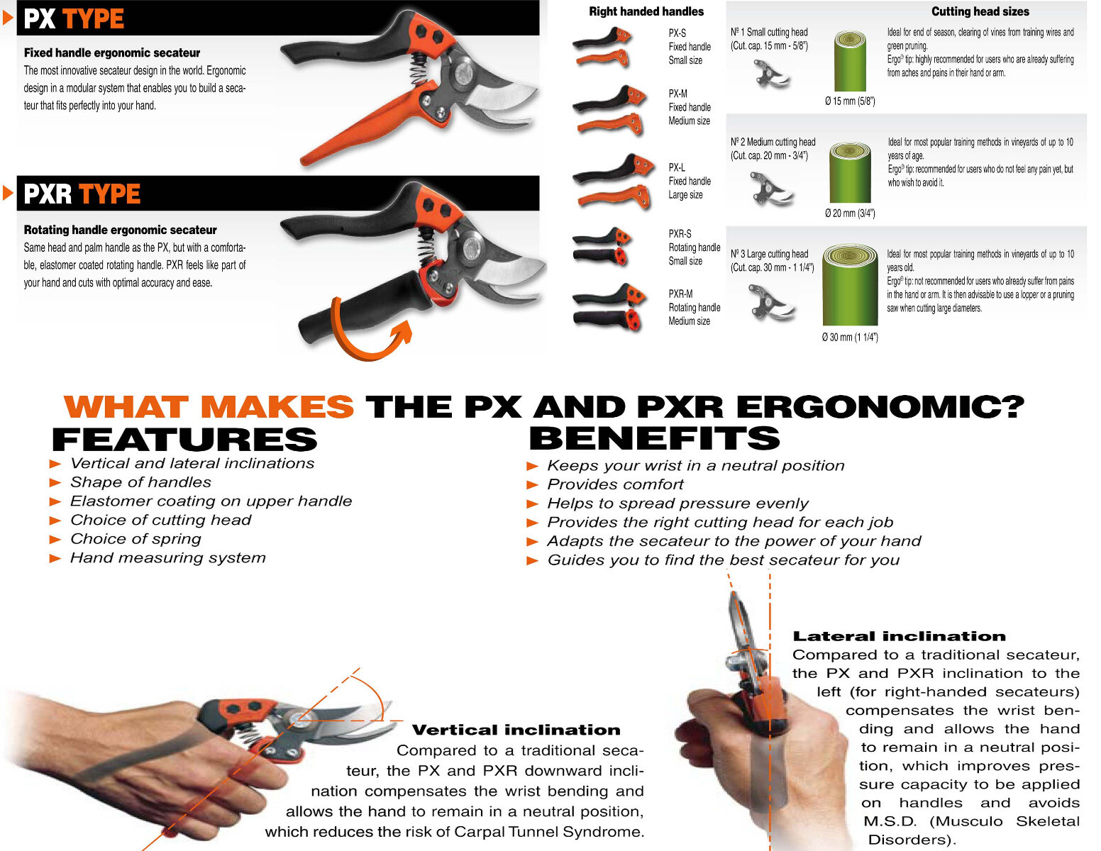 Bahco Ergonomic Pruner With Rotating Small Handle PXRS2 for sale