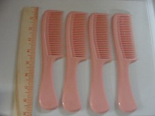 Vintage NOS Wide Tooth Comb lot of 4 PINK