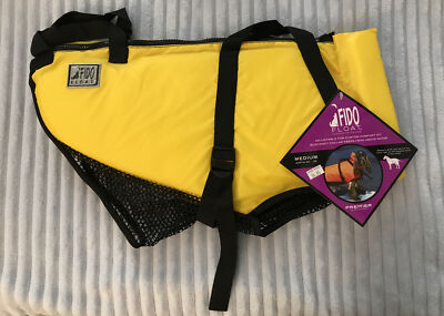 Medium Yellow Fido Float Flotation Aid Life Jacket Vest Preserver Zipper Closure