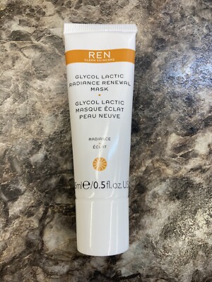 NEW sealed REN Clean Skincare Glycol Lactic Radiance Renewal Mask 15 ml