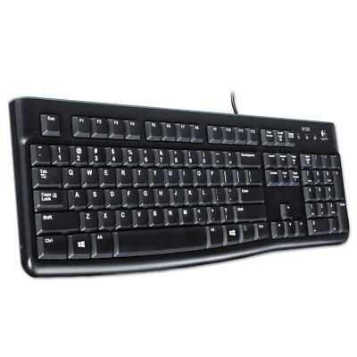 Logitech K120 Ergonomic Desktop Wired Keyboard USB Black 920002478