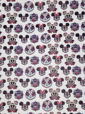 Disney & Friends Sugar Skulls - White Smooth Synthetic (Faux) Leather Sheet (1)
