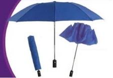 Backward Brella Auto Open  Close Umbrella traps water inside , Blue or Black