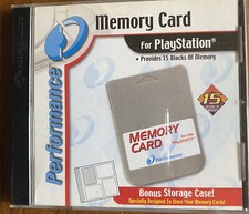 Vintage PS1/PS2 Memory Card by Performance-STD Mfg. w/ Storage Case