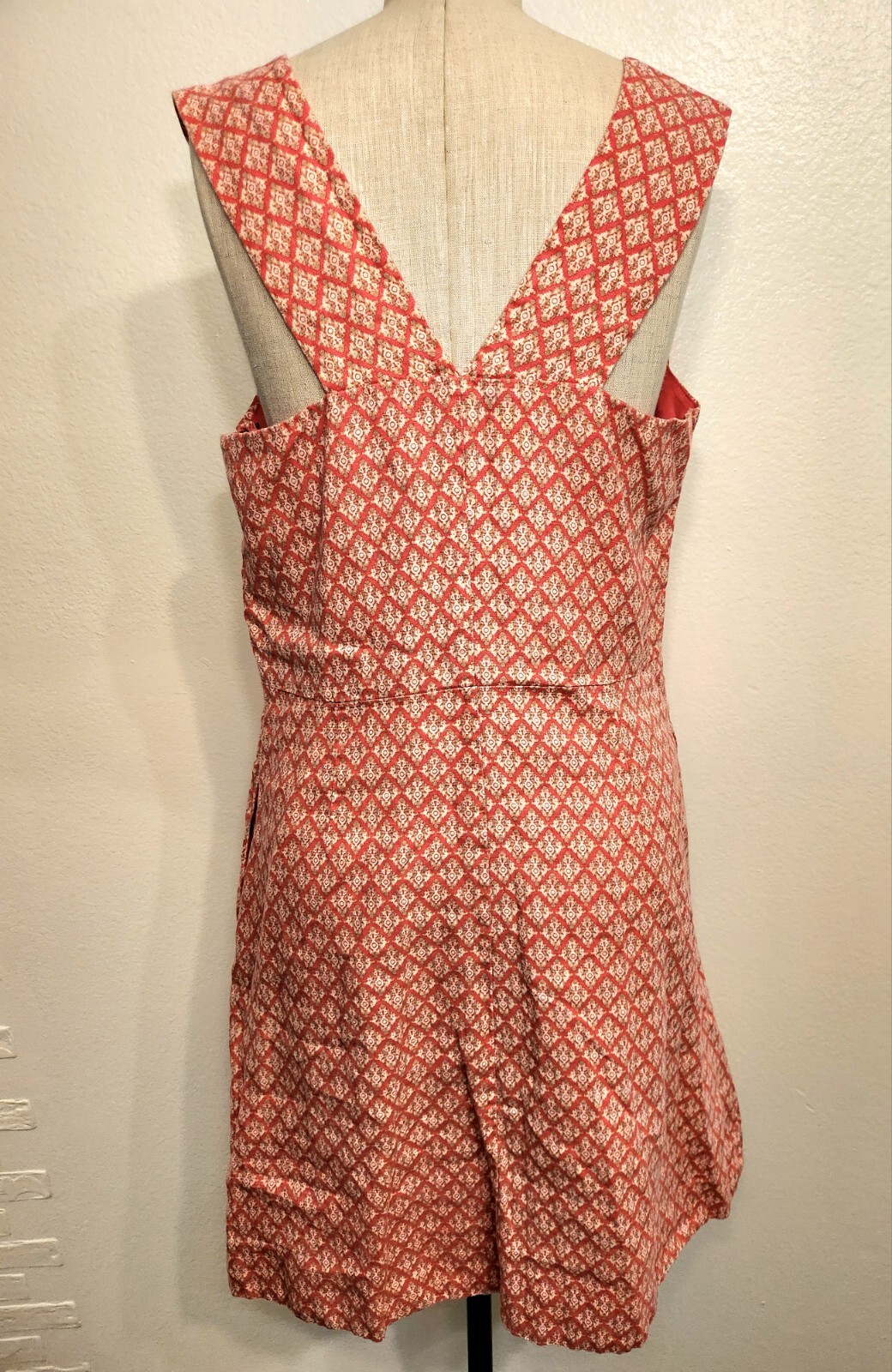 Gap Orange Multicolor Pattern Sleeveless Linen Dr… - image 5