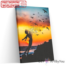 Paint By Numbers Kit Woman Abstract Draw Framed Wall Beginner DIY Canvas Adult