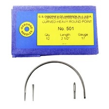 C.S. Osborne Pack Of 12 Curved Needles Heavy 501-2-1/2 Size 2-1/2" 