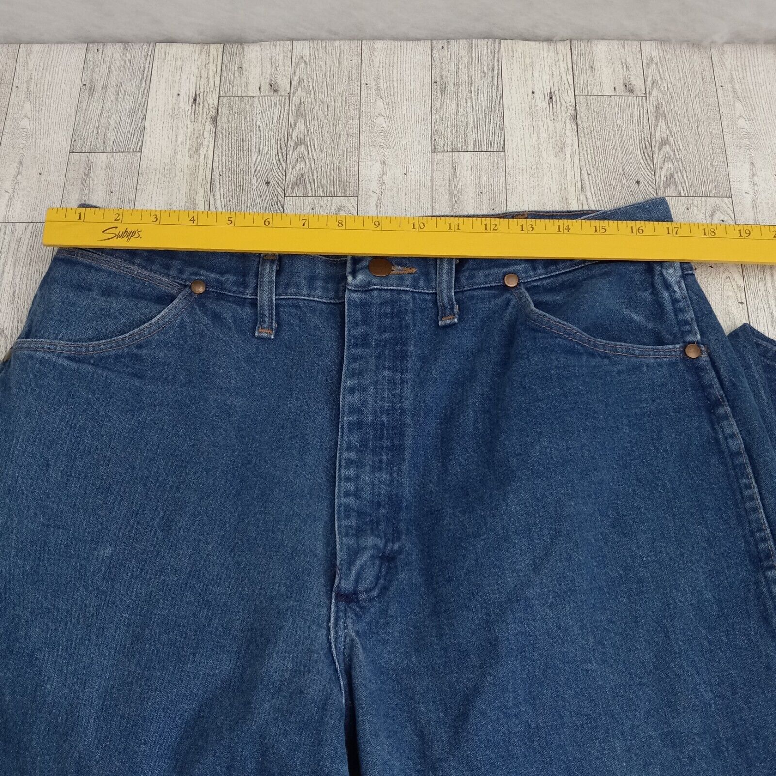 Wrangler Jeans Men's 38x34 VTG Zip Fly Blue Denim… - image 12