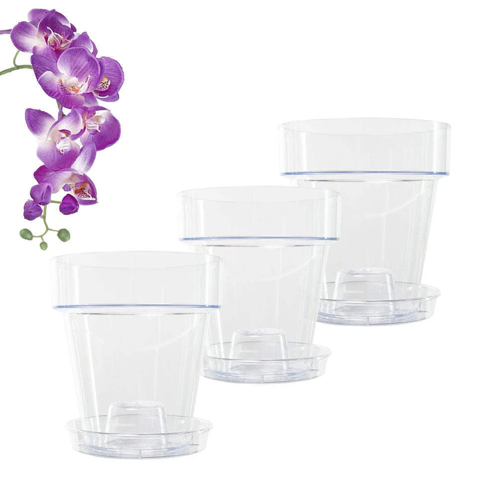 Vaso Per Orchidee Trasparente Lattiginoso In Plastica PP – Dimensioni Variabili (Vedi Immagine)