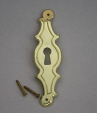 Schlossblende M&ouml;belschild Schl&uuml;sselblende vermessigt 25mm x 85mm Gold