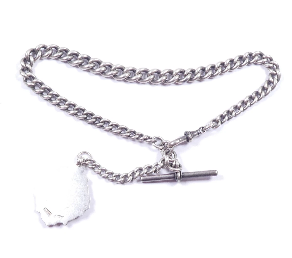 Antique silver shop fob chain