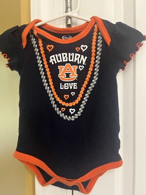 Auburn University Team Athletics 12 mo Girl One Piece Football Game Romper