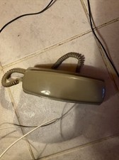 Vintage Phone ITT Trim line Slim Line Pushbutton Desk Top Brown Telephone