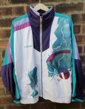 Vintage Killtec 90s/00s Shell Suit Festival Jacket Multicoloured Full Zip Large
