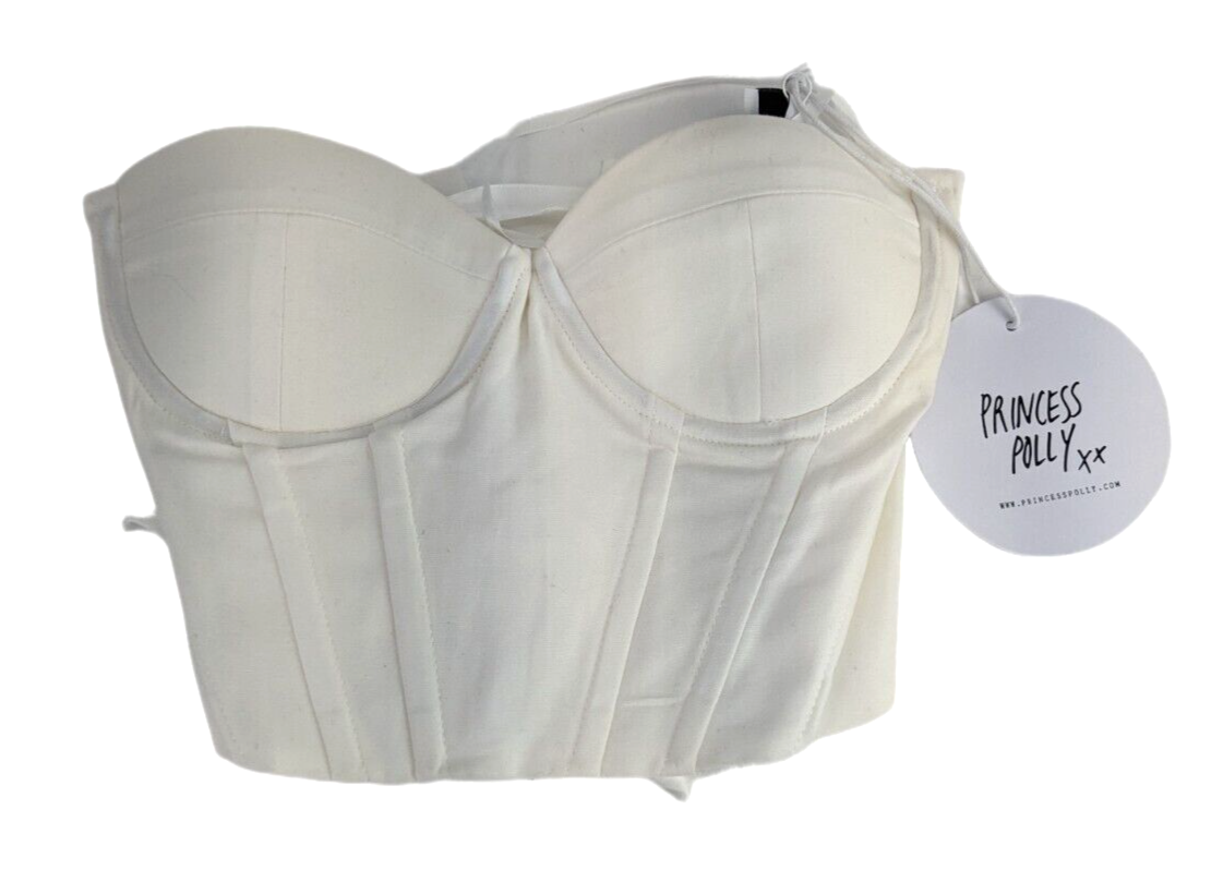 Princess Polly White Endless Love Corset Top Size US 2/ Au 6 Retail 53
