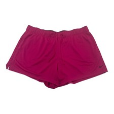 NEW Nike Women Sweat Shorts Solid Polyester Pink Size M DA0319-615 Dri Fit