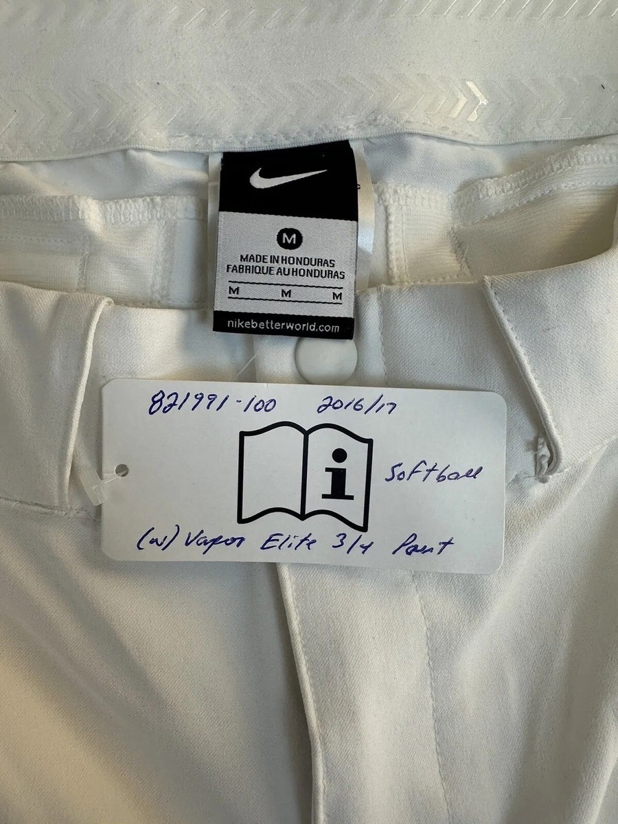 Nike Women's M Oregon Ducks Vapor Elite 3/4 Softball Pants White