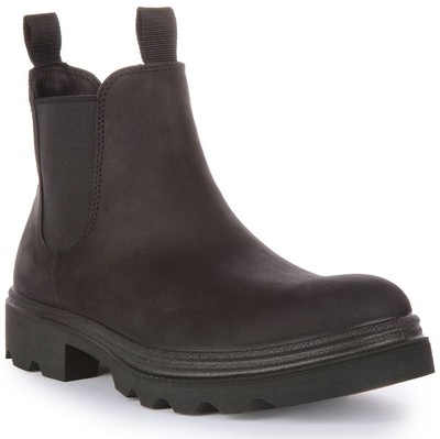 ECCO Grainer Hineinschlüpfen Elastisch Chelsea Stiefel Schwarz Herren Eu 6 - 12