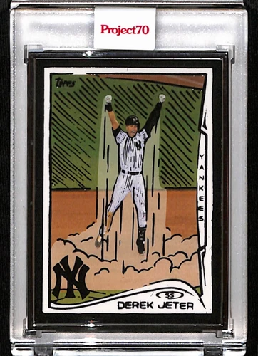 2021 TOPPS PROJECT 70 #608 DEREK JETER by JOSHUA VIDES P70 AP SILVER FRAME 50/51