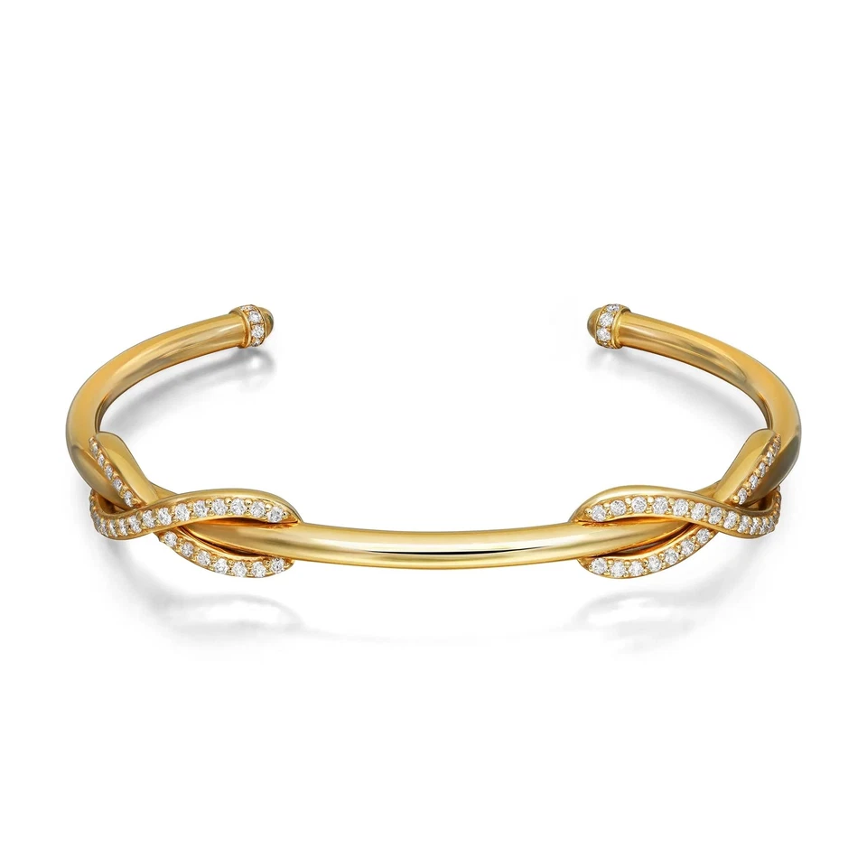 Pulseira Tiffany & Co. Infinity com punho duplo de diamante ouro amarelo 18K 0,65 ctw