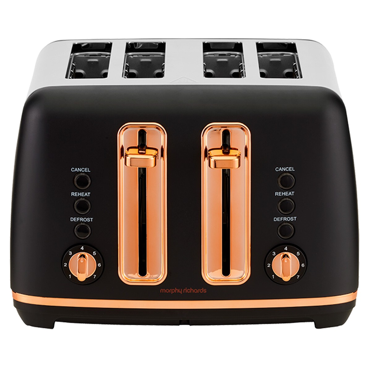 Morphy Richards Black Ascend Rose Gold Slice Toaster Removable Tray  Stainless