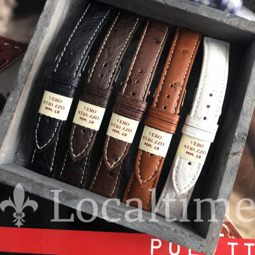 Handgefertigte STRUZZO Original STRAUSS Leder Uhrenarmbänder von CRUTINI POLETTO Italien - Bild 4 von 22