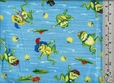 31" South Sea ~ Lisa McCue ~ Lily pads FROGS ~ 100% Cotton Quilt Fabric Remnant