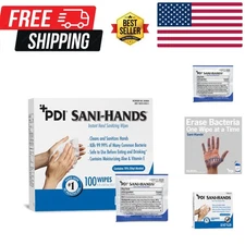 Sani-Hands Hand Sanitizing Wipes – 100 Pack with Aloe & Vitamin E for Soft Skin