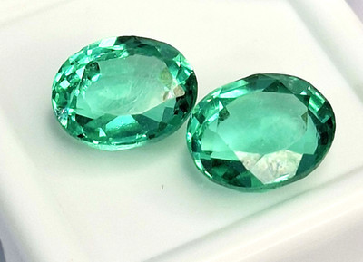 Pair Emerald Zambian Green Oval 9-11 Ct Natural Loose Certified Gemstone TQ812