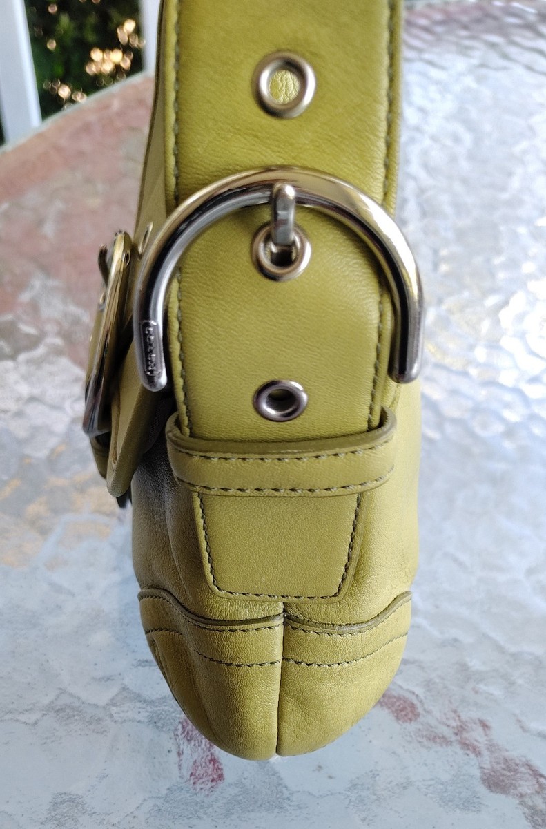 Coach Vintage SMALL 9247 Lime Green Soho Y2K Leather Shoulder Bag