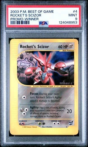 2003 POKEMON BEST OF GAME PROMO WINNER #4 ROCKET'S SCIZOR PSA 9