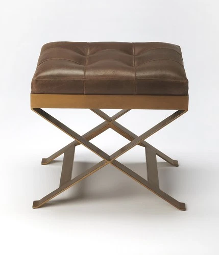 Modern Leather Campaign Stool-Butler Specialty Company - Picture 2 of 3