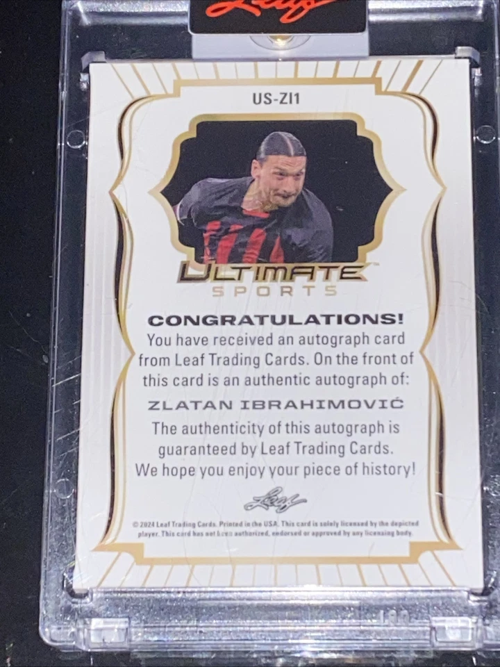 2024 Leaf Ultimate Sports Gold Zlatan Ibrahimovic Auto /1 Rare Auto - Image 3 of 3