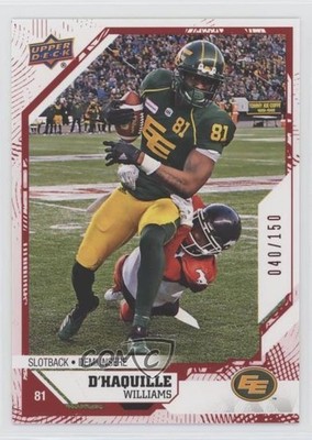 2019 Upper Deck CFL Red 40/150 D'Haquille Williams #189 xp6