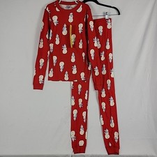 NWT Hanna Andersson Snowman Long John Pajama Set Size 12