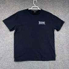 Vintage Quiksilver Shirt Mens Medium Black Lightning Short Sleeve Surfing