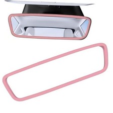Car Rear View Mirror Protector Frame, Silicone vehicle Rearview Mirror Pink
