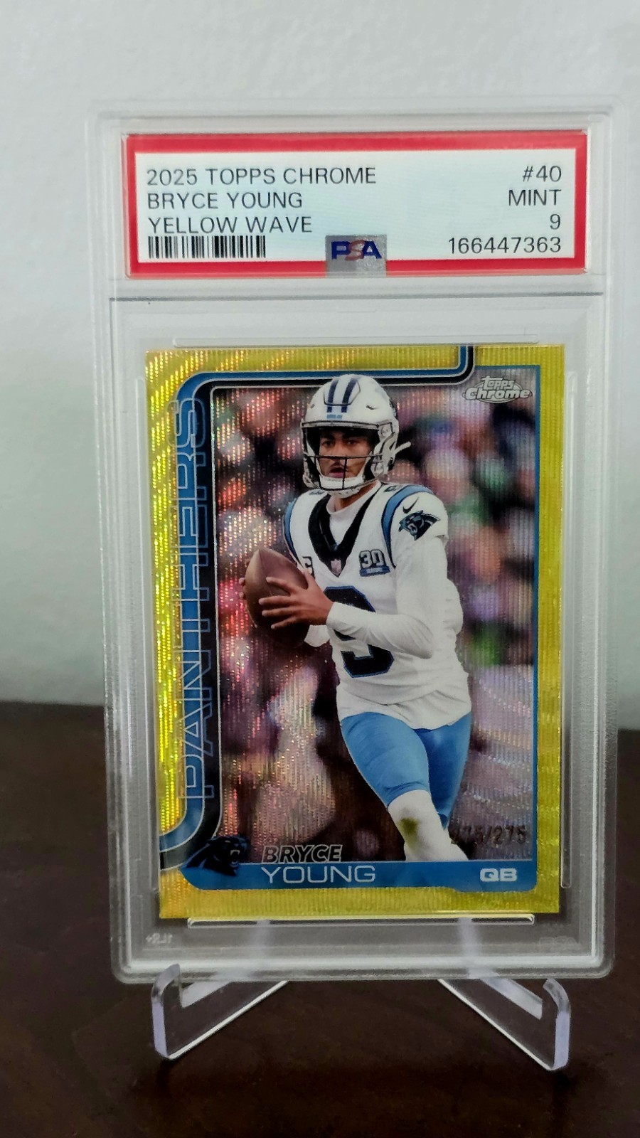 2025 Topps Chrome - Bryce Young #40 Yellow Wave Refractor 275/275 PSA 9