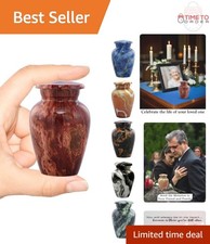 Keepsake Urn Metal Mini Cremation Ashes Memorial Gift with Velvet Bag