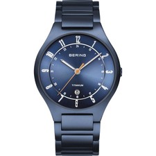 Image of BERING Titanium 11739-797 Men's 39mm Blue Quartz Watch