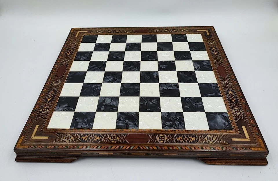 Chess Board Handmade Rosewood – 14.5" Solid Wood Inlaid Board 🎁 Christmas Gift - Image 2 of 4