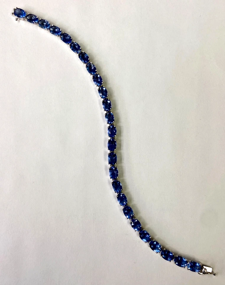 21.00 Cttw Color Change Flourite 8" Bracelet Sterling Silver QVC - Image 3 of 4