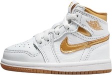 Jordan 1 Retro High OG Toddler White / Metallic Gold FD2598-107 Size 7C