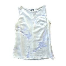Vintage Valentino Miss V Silk Burnout Floral Blouse Tank Top Ivory IT 40 US 6