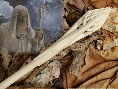 Gandalf White Staff LOTR Elegant Wizard Display & Cosplay Props LOTR Glamdring