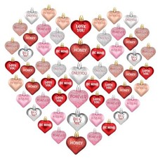 30Pcs Valentine's Day Heart Shaped Ornaments with Sweet Love Words, 10 30pcs